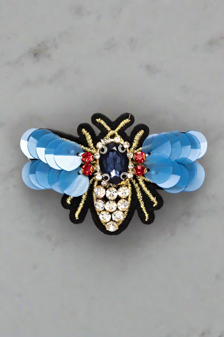 Beaded Queen Bee Small Hair Clip