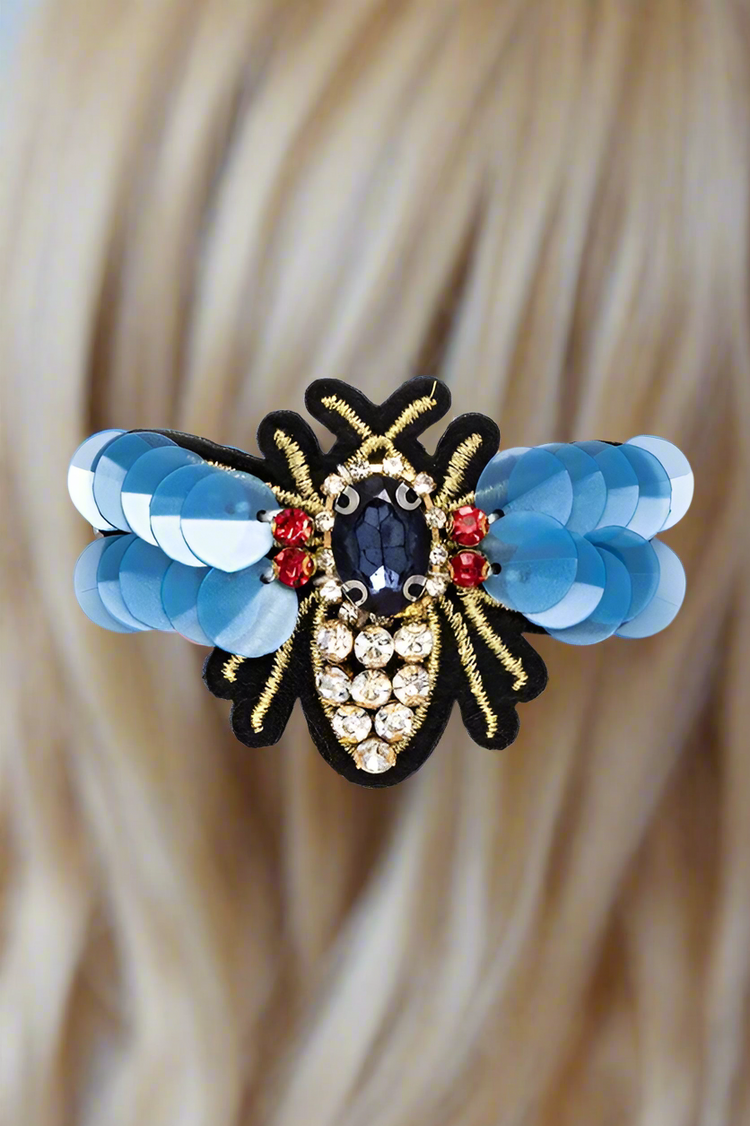 Beaded Queen Bee Small Hair Clip