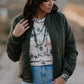 Beige Cactus Print Crew Neck Short Sleeve Top