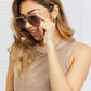 Square Metal-Plastic Hybrid Temple Sunglasses