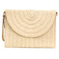 Straw Foldover Convertible Clutch