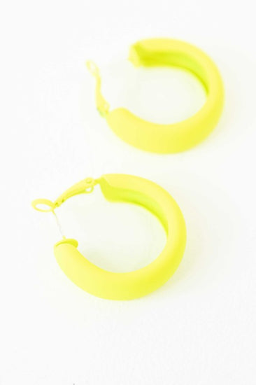 neon pink hoop earrings