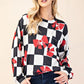 Checkered bow print t-shirt