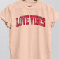 Retro Love Vibes Valentines Day, Garment Dye Tee