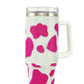 Rhinestone Milk Cow Patten Tumbler