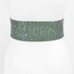 Bamboo Square Buckle Faux Straw Elastic Belt