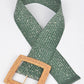 Bamboo Square Buckle Faux Straw Elastic Belt