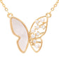 Green Malachite CZ Butterfly Pendant Necklace