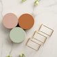 6 Round PU Leather Coasters Set