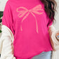 Pink Valentine Bow Graphic Plus Heavy Cotton Tee