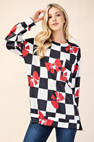 Full-size checkered t-shirt