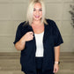 French Terry Button Down Top in Two Colors