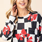 Women's checkered print tee