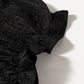 Black Floral Crochet Square Neck Ruffle Short Sleeve Plus Size Top