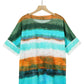 Full Size Color Block Round Neck Half Sleeve T-Shirt - Rebel K Collective