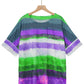 Full Size Color Block Round Neck Half Sleeve T-Shirt - Rebel K Collective