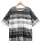Full Size Color Block Round Neck Half Sleeve T-Shirt - Rebel K Collective