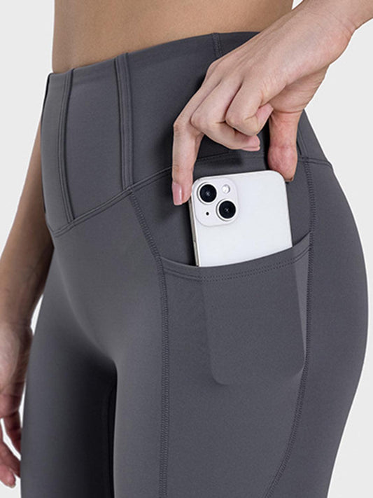 Pocketed High Waist Active Leggings - Rebel K Collective