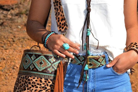 Turquoise Chunk on Cuff Ring - Rebel K Collective